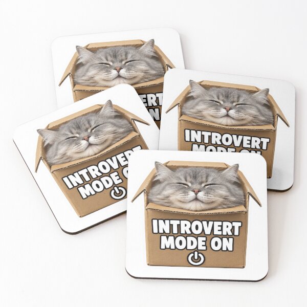 Item preview, Introvert Mode On Funny Cat In Box Meme designed and sold by MoodyMeows.