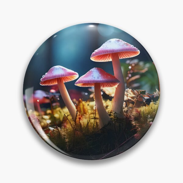 Item preview, Bioluminescent Magic Mushroom Night Forest Design designed and sold by BetweenForms.