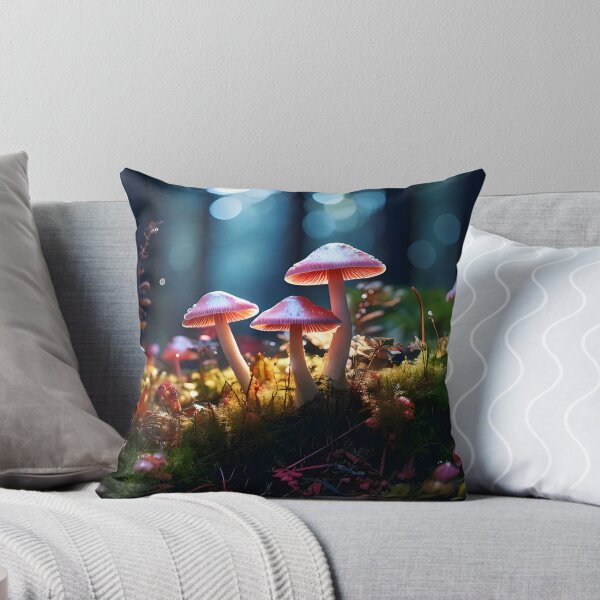 Item preview, Bioluminescent Magic Mushroom Night Forest Design designed and sold by BetweenForms.