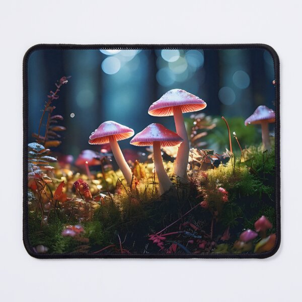 Item preview, Bioluminescent Magic Mushroom Night Forest Design designed and sold by BetweenForms.