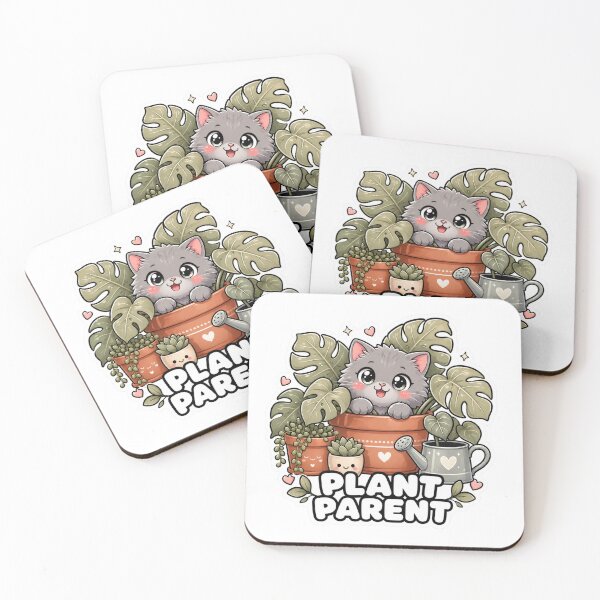 Artikelvorschau, Plant Parent Cute Kawaii Cat Houseplants Sticker entworfen und verkauft von MoodyMeows.
