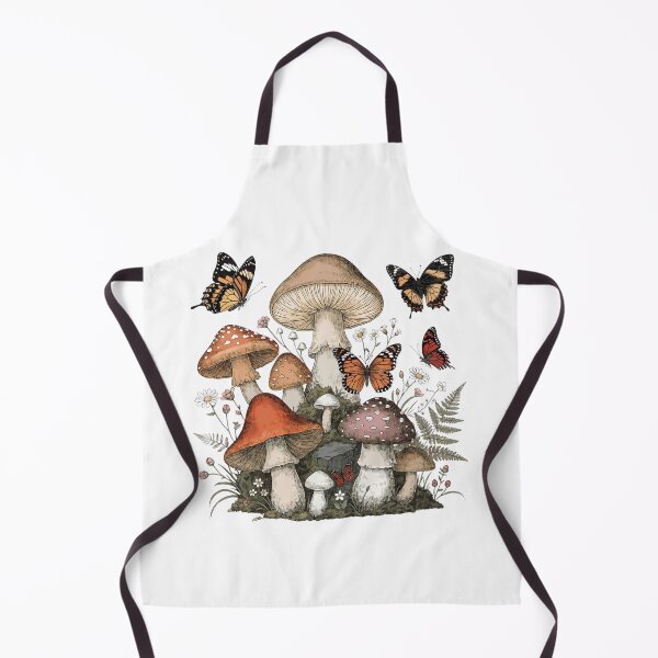 Item preview, Woodland Mushrooms and Monarch Butterflies Botanical Illustration designed and sold by DariaOltes.