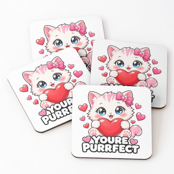 Item preview, Youre Purrfect Cute Kawaii Cat Love Valentine designed and sold by MoodyMeows.