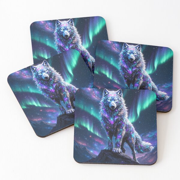Item preview, Wild Soul Cosmic Wolf Aurora Borealis T-Shirt | Mystical Galaxy Wolf Art designed and sold by Ruyugu.