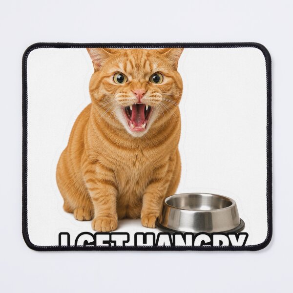 Item preview, I Get Hangry Funny Angry Hungry Cat Meme designed and sold by MoodyMeows.