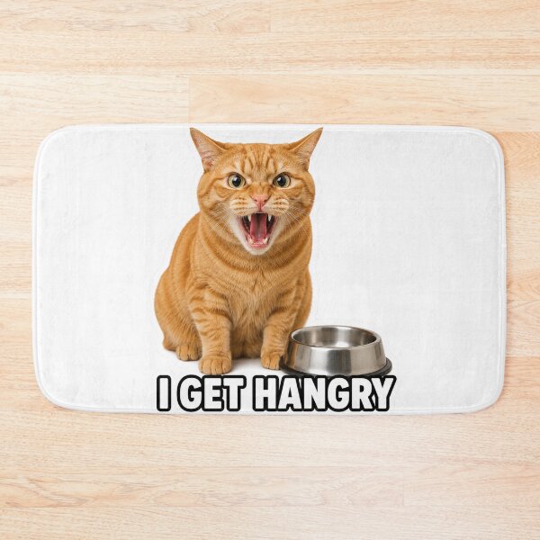 Artikelvorschau, I Get Hangry Funny Angry Hungry Cat Meme entworfen und verkauft von MoodyMeows.