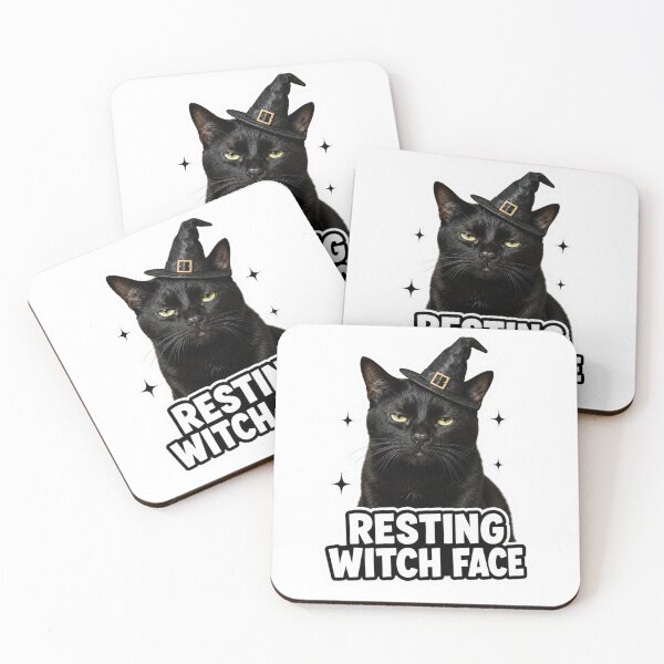 Item preview, Resting Witch Face Funny Black Cat Halloween Meme designed and sold by MoodyMeows.