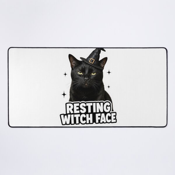 Item preview, Resting Witch Face Funny Black Cat Halloween Meme designed and sold by MoodyMeows.
