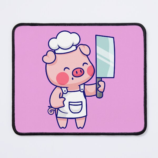 Item preview, Cute Chef Pig with Cleaver designed and sold by debbiebento.