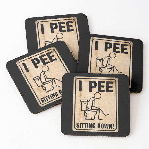 Item preview, I Pee Sitting Down Funny Bathroom Humor Sign designed and sold by Flirt-Teez.
