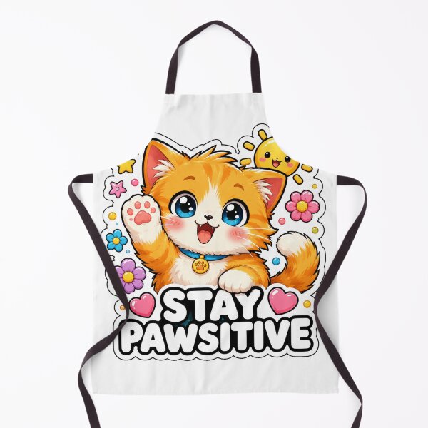 Item preview, Stay Pawsitive Cute Kawaii Cat Positive Vibes designed and sold by MoodyMeows.