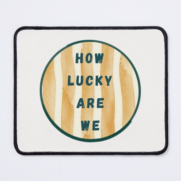 Item preview, How Lucky Are We Sticker | Gratitude Quote | Watercolor Stripe Aesthetic Vinyl Decal designed and sold by sophiebeckham13.
