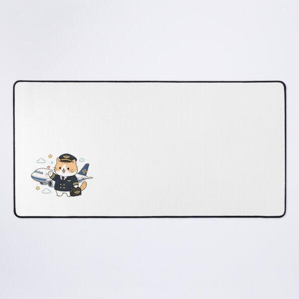 Item preview, Cute Pilot Cat Aviator Kawaii Ginger Kitty Captain Airplane Illustration designed and sold by NoopnyangStudio.