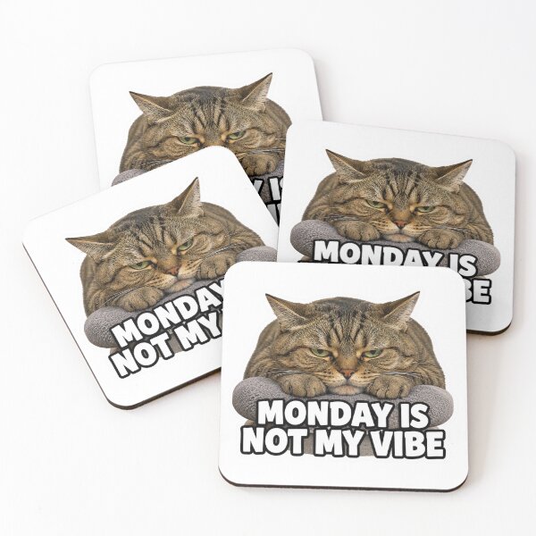 Item preview, Monday Is Not My Vibe Funny Grumpy Cat Meme designed and sold by MoodyMeows.