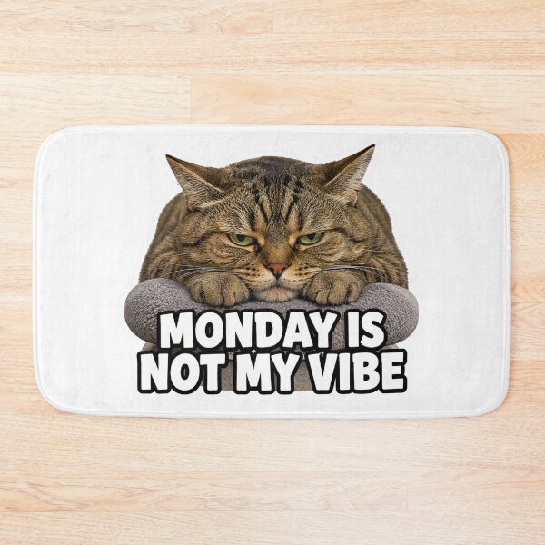 Item preview, Monday Is Not My Vibe Funny Grumpy Cat Meme designed and sold by MoodyMeows.