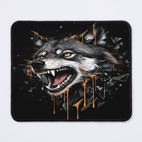 Item preview, Aggressive Wolf Ink Splatter Grunge Art designed and sold by KingofHearts25.