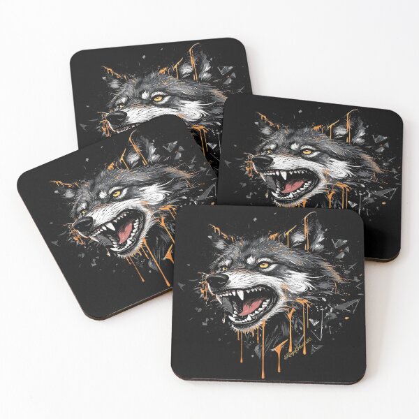 Item preview, Aggressive Wolf Ink Splatter Grunge Art designed and sold by KingofHearts25.