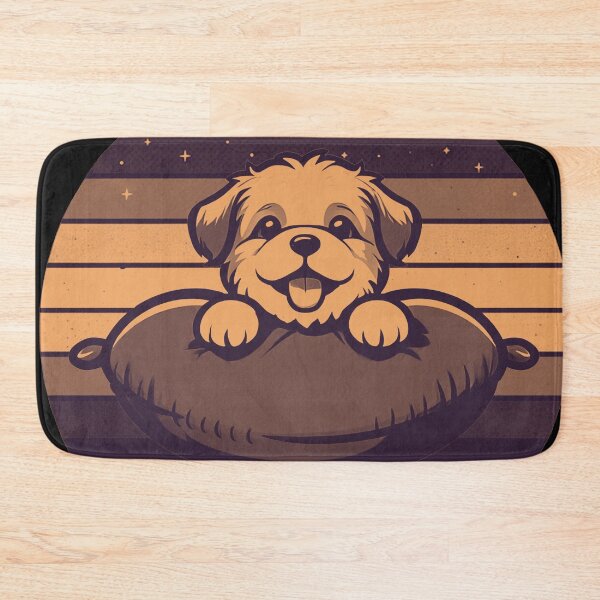 Item preview, Cute Cartoon Puppy With Retro Sunset Background Cute puppy illustration designed and sold by thechoice1.