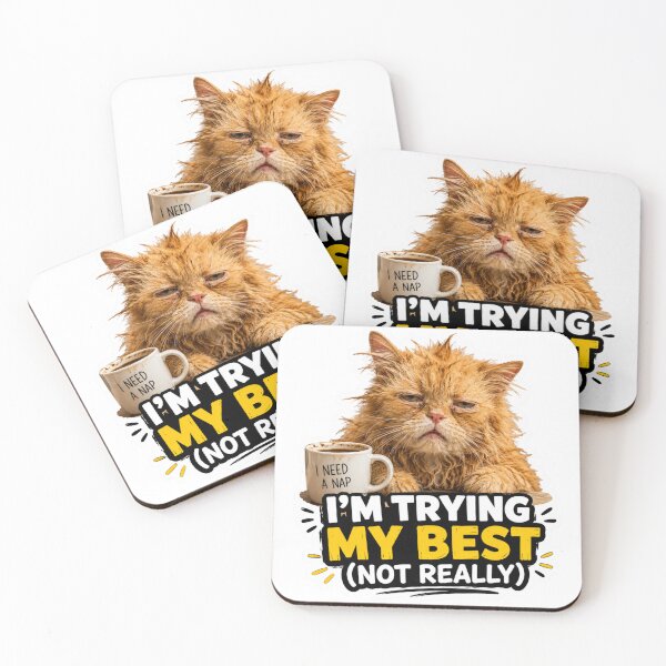 Item preview, Im Trying My Best Not Really Funny Cat Meme designed and sold by MoodyMeows.