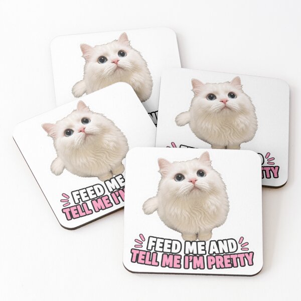Item preview, Feed Me And Tell Me Im Pretty Funny Cat Meme designed and sold by MoodyMeows.