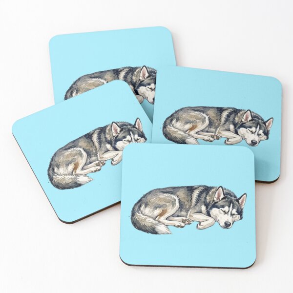 Item preview, Watercolor Siberian Husky Sleeping designed and sold by TheMagicIcon.