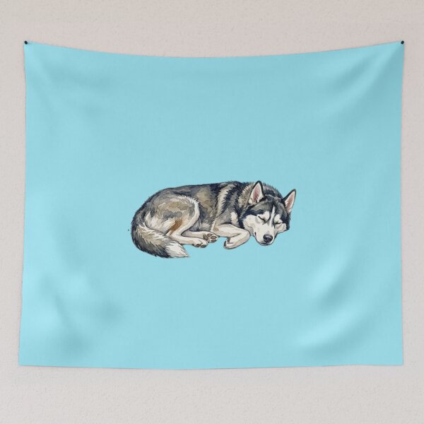 Item preview, Watercolor Siberian Husky Sleeping designed and sold by TheMagicIcon.