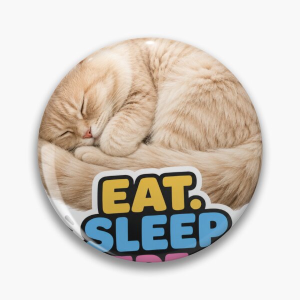 Artikelvorschau, Eat Sleep Repeat Funny Cute Lazy Cat Meme entworfen und verkauft von MoodyMeows.