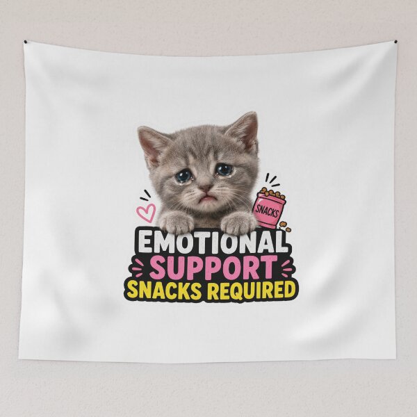 Item preview, Emotional Support Snacks Funny Cute Cat Meme designed and sold by MoodyMeows.