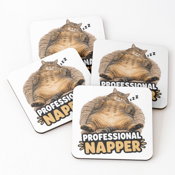 Item preview, Professional Napper Funny Lazy Cat Meme Sleepy designed and sold by MoodyMeows.