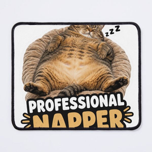 Item preview, Professional Napper Funny Lazy Cat Meme Sleepy designed and sold by MoodyMeows.