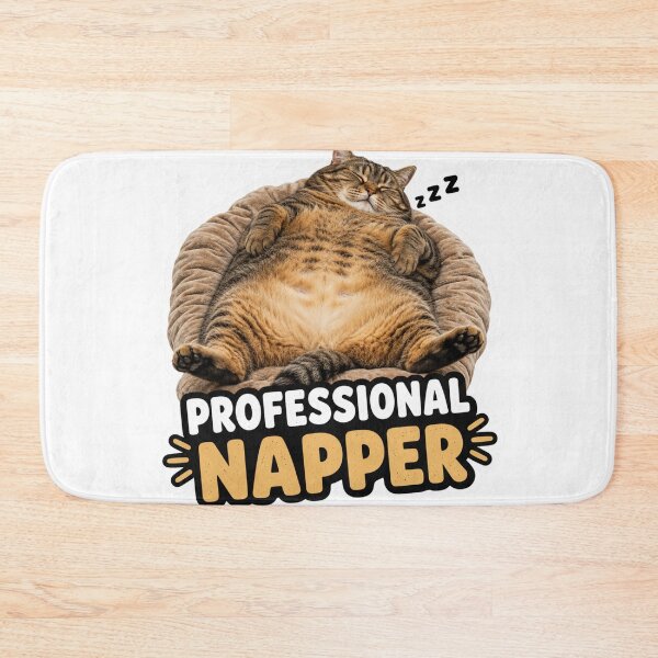 Item preview, Professional Napper Funny Lazy Cat Meme Sleepy designed and sold by MoodyMeows.