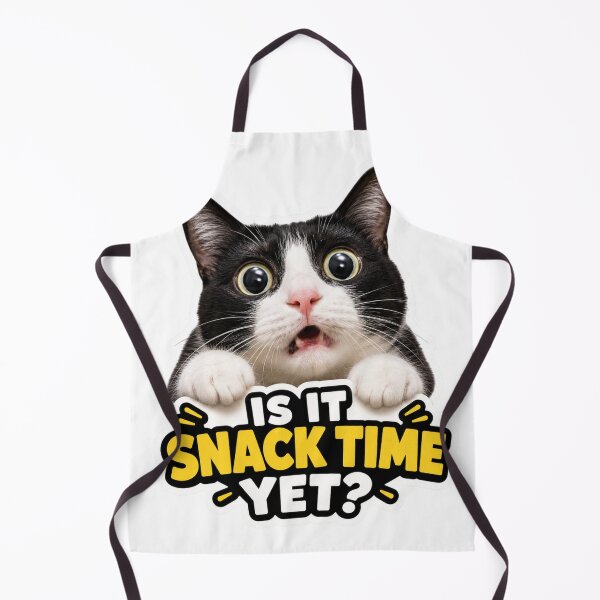 Item preview, Is It Snack Time Yet Funny Shocked Cat Meme designed and sold by MoodyMeows.