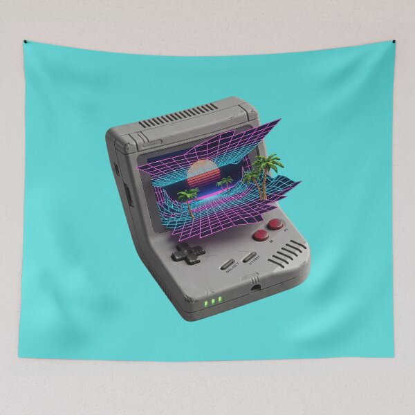 Item preview, Retro Arcade Synthwave Game Boy 3D Pop Out designed and sold by Utopian-Magic.