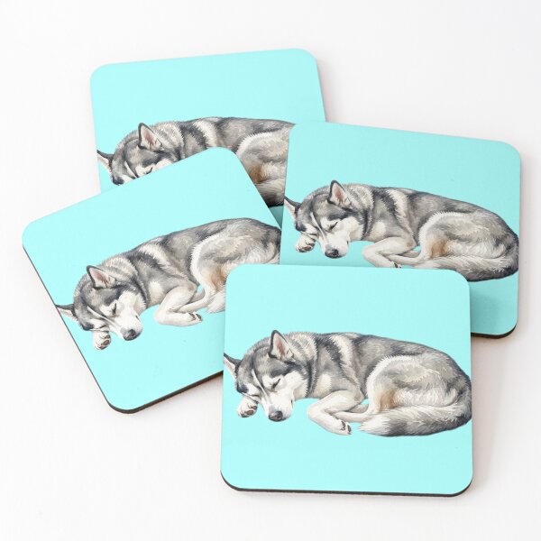 Item preview, Watercolor Siberian Husky Sleeping designed and sold by TheMagicIcon.