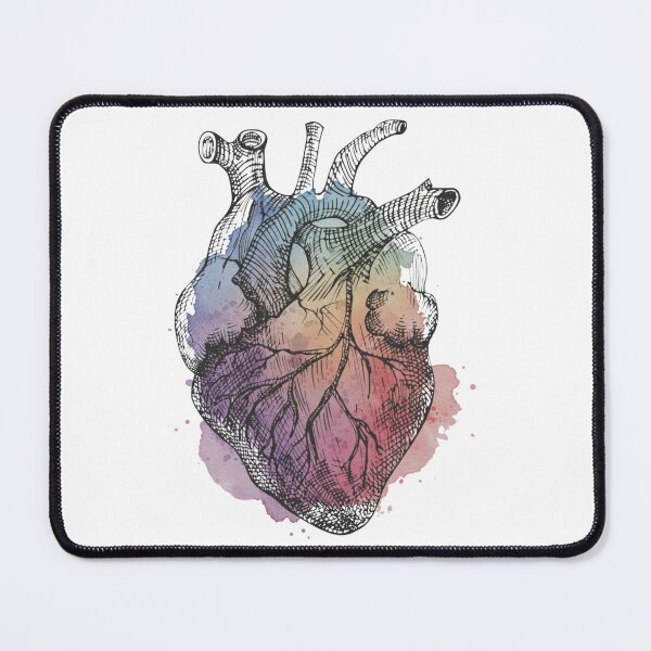 Item preview, A heart sketched in detail, softened by flowing colors designed and sold by coratikstudio.