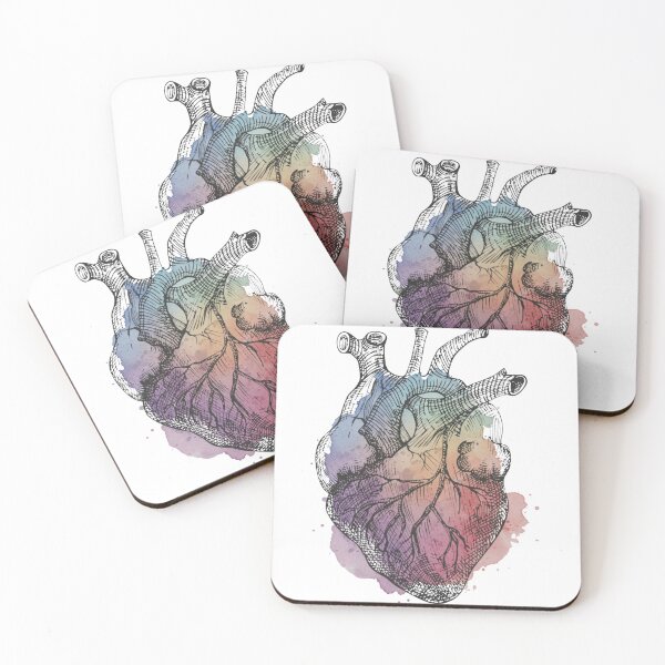 Item preview, A heart sketched in detail, softened by flowing colors designed and sold by coratikstudio.