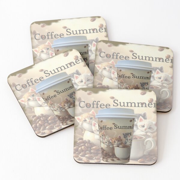 Item preview, Cat coffee Summer Cute Fluffy Kittens Coffee Beans Cup designed and sold by hoodiehood.