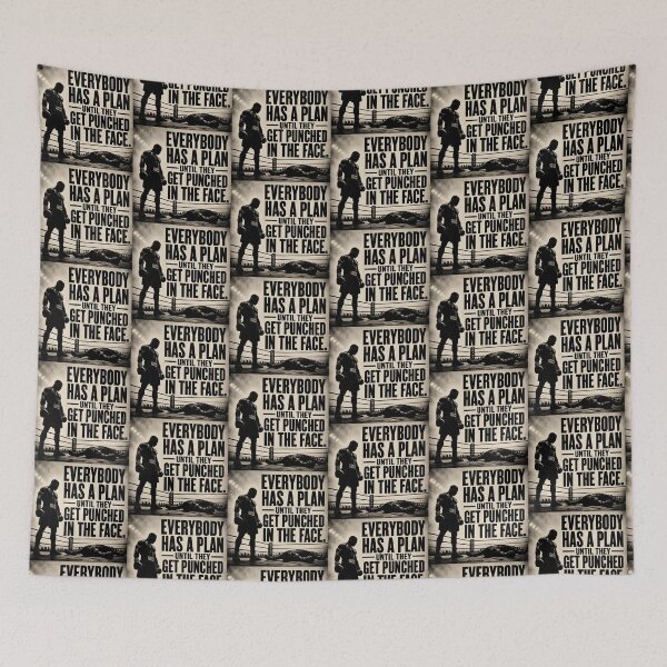 Item preview, Tyson Inspired Art - Everybody Has a Plan Until They Get Punched in the Face Boxing Silhouette Quote designed and sold by Donsean22.