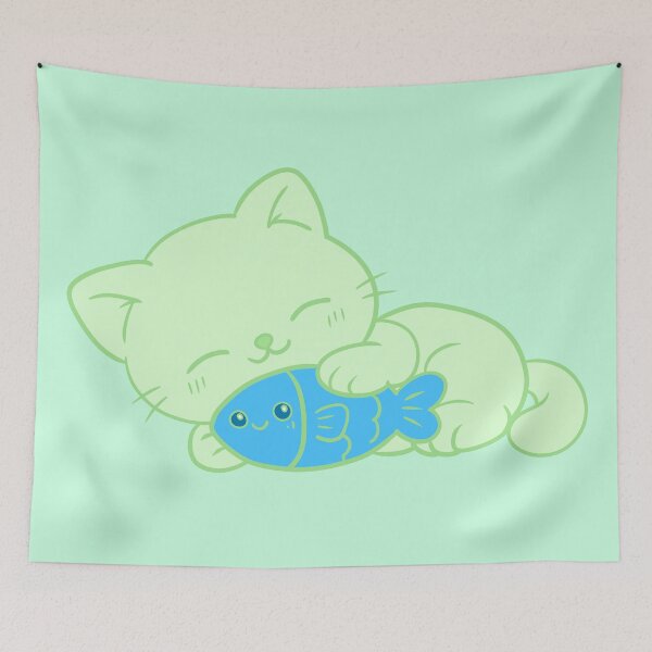 Item preview, Cute Kawaii Green Cat designed and sold by Phyllya Design.