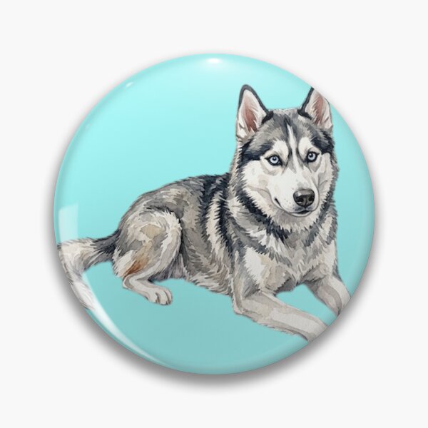 Item preview, Watercolor Siberian Husky Sitting designed and sold by TheMagicIcon.