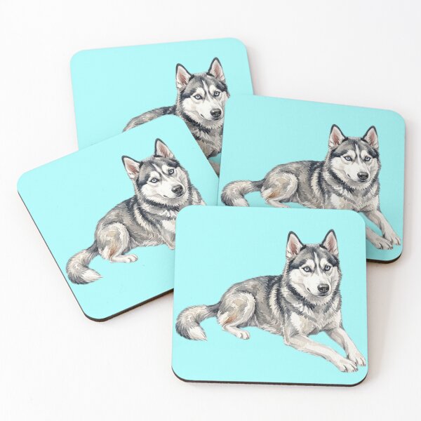 Item preview, Watercolor Siberian Husky Sitting designed and sold by TheMagicIcon.