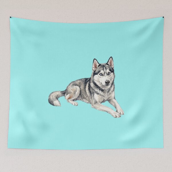 Item preview, Watercolor Siberian Husky Sitting designed and sold by TheMagicIcon.