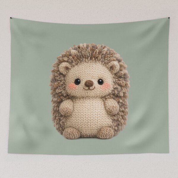 Item preview, Cute Knitted Hedgehog Plush | Kawaii Cottagecore Woodland Animal Art designed and sold by PopCulturePixel.