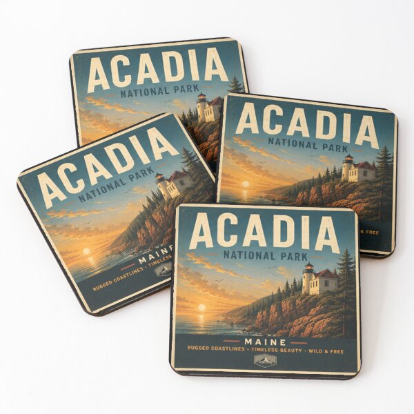 Item preview, Acadia National Park Vintage Travel Poster | Scenic Wall Art Print designed and sold by GnuArt.