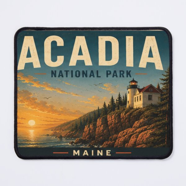 Item preview, Acadia National Park Vintage Travel Poster | Scenic Wall Art Print designed and sold by GnuArt.