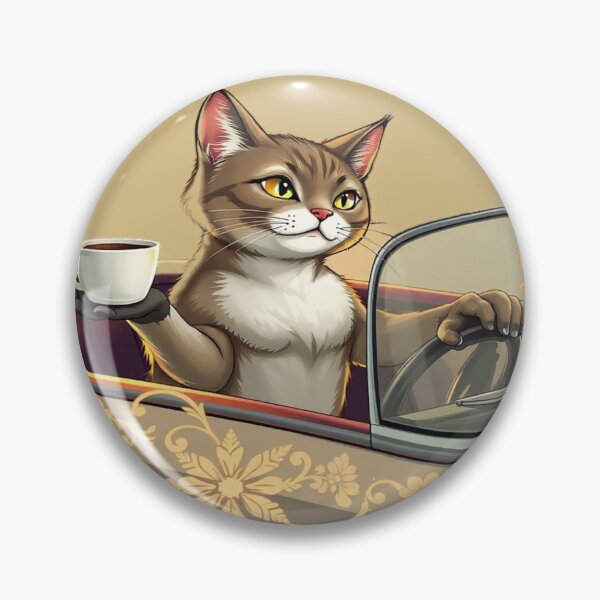 Item preview, Cat coffee Road Trip Cat Driving with Coffee designed and sold by hoodiehood.