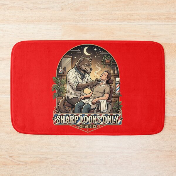 Item preview, Sharp Looks Only - Werewolf Barber Shop & Vintage Retro Grooming Art designed and sold by SupernovaNote.
