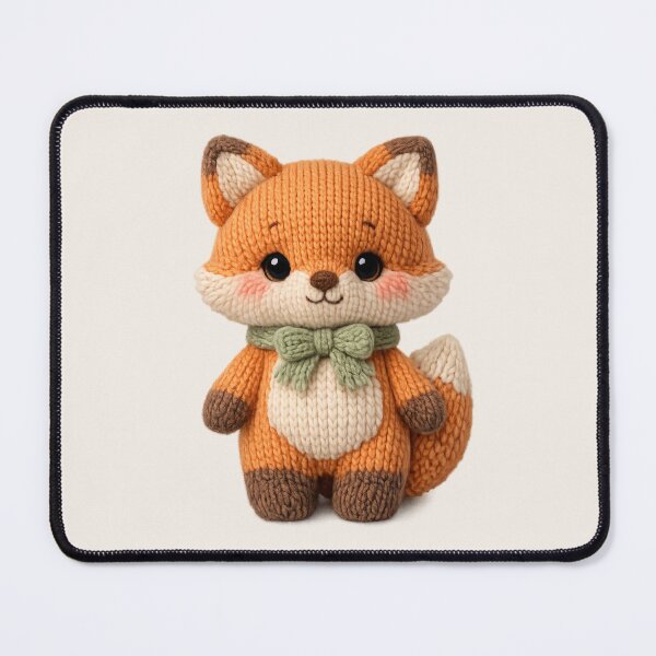 Item preview, Cute Knitted Fox Plush | Kawaii Cottagecore Woodland Animal Art designed and sold by PopCulturePixel.