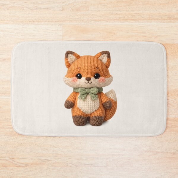 Item preview, Cute Knitted Fox Plush | Kawaii Cottagecore Woodland Animal Art designed and sold by PopCulturePixel.