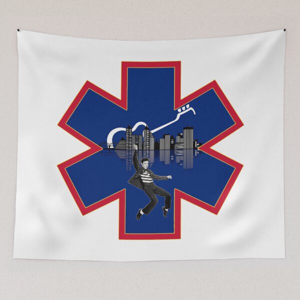 Item preview, City of Memphis Skyline with Elvis EMS Star of Life designed and sold by BerlinerKatzen.